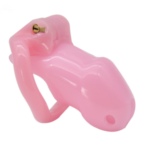Sissy For Her - Pink Resin Chastity Cage Short